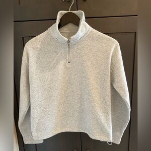 🩵🌿Anthropologie Thread & Supply Light Heathered Blue Quarter Zip Sweater XS